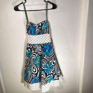NWT My Michelle Black white Blue Dress Size 9 D11
